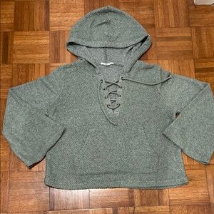 Women's Green Sweater with Hood